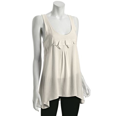 Ivory 'Sophie' hi-low pleated tank