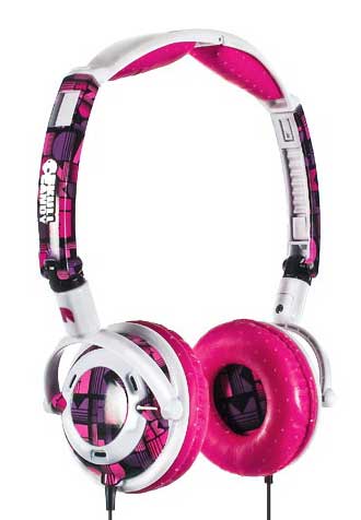 Skulcandy-lowrider-pink-print-headphones